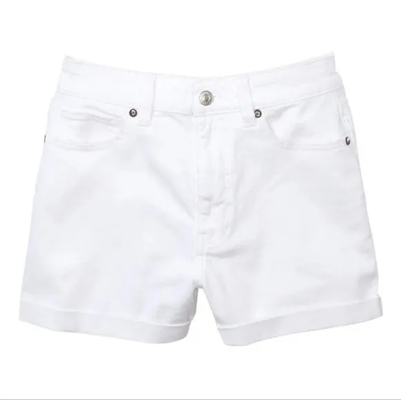 American Eagle Super Stretch Cuffed Midi Shorts in White Womens Size 00 R