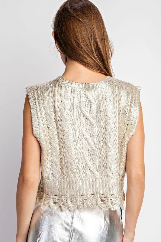 Amira Metallic Foil Coated Vest