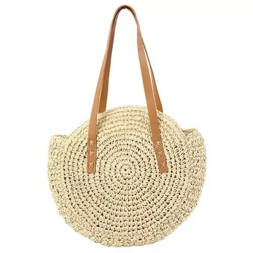 &amp; Width Handwoven Strap for Round 44cm Unique Big – Timely shipping | New Cotton Rope with Tote Bag Discounted Crochet Texture Leather Pattern Women Natural