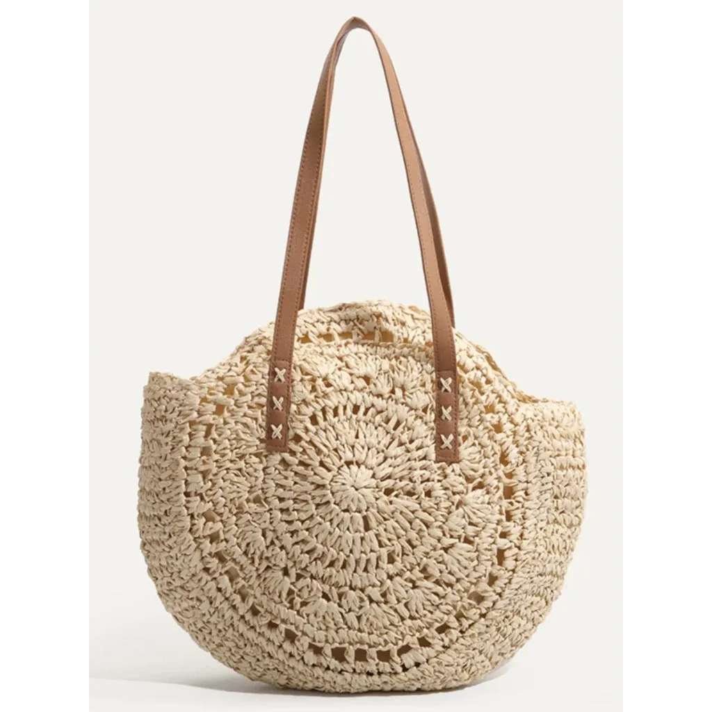&amp; Width Handwoven Strap for Round 44cm Unique Big – Timely shipping | New Cotton Rope with Tote Bag Discounted Crochet Texture Leather Pattern Women Natural