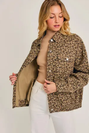 ANIMAL LEOPARD CHEETAH PRINT OVERSIZED JACKET