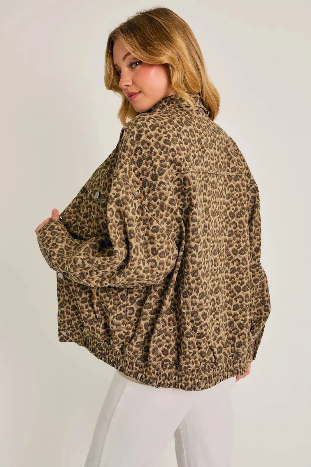 ANIMAL LEOPARD CHEETAH PRINT OVERSIZED JACKET