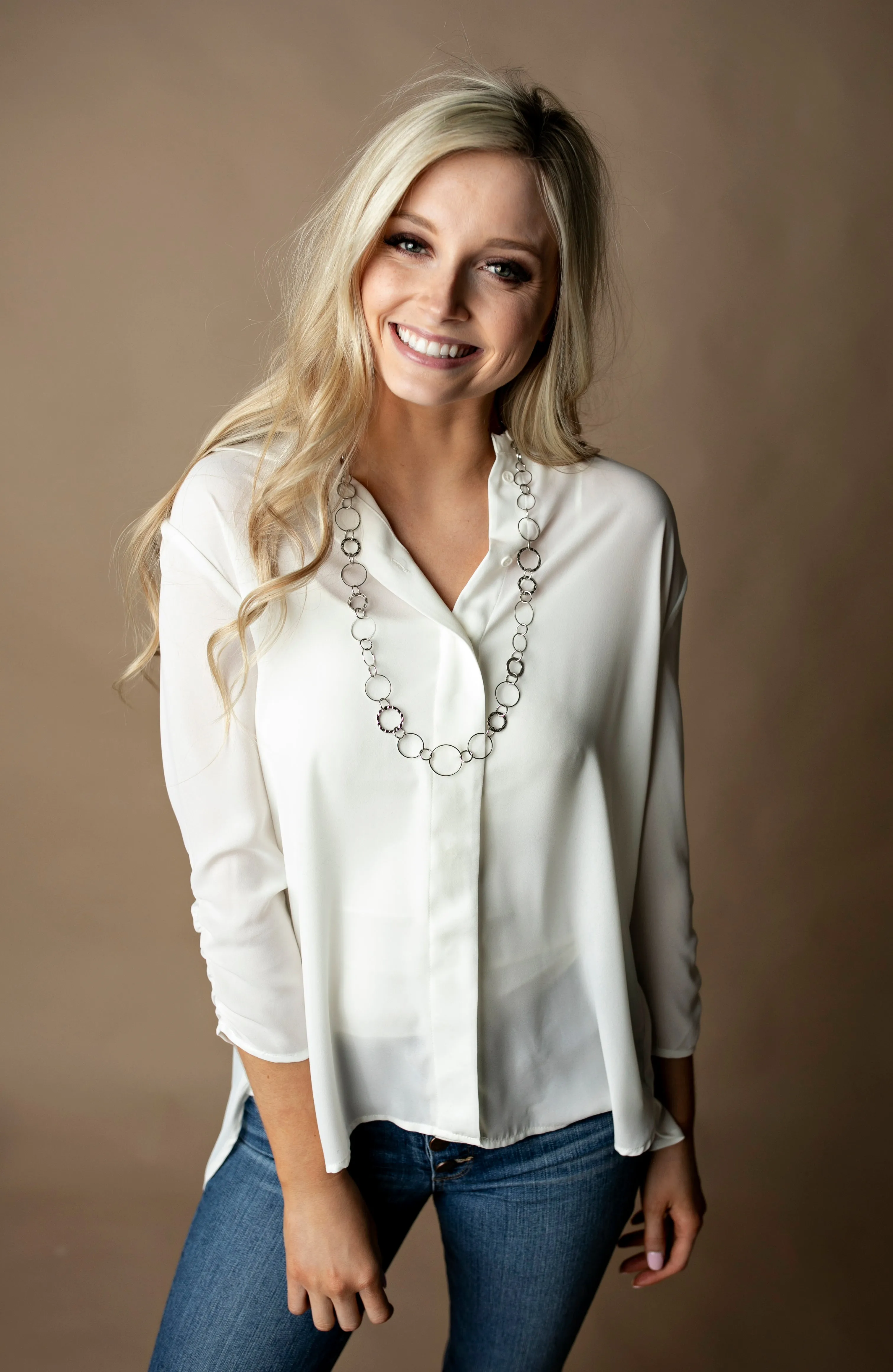 Anna Circle Link Lanyard Necklace