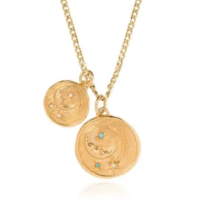  Athena Luna Coin Charm Necklace  NON TARNISH