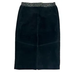 Atlantic Beach Leather Women's Black Long Pencil Western Boho Skirt Size M