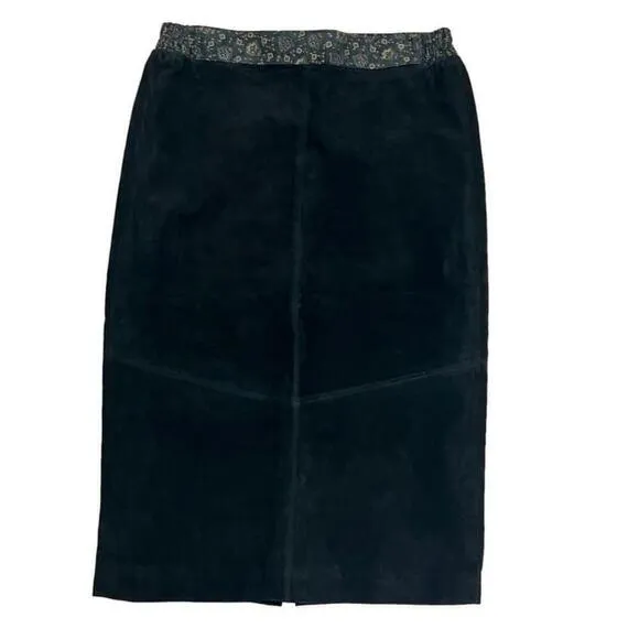 Atlantic Beach Leather Women's Black Long Pencil Western Boho Skirt Size M