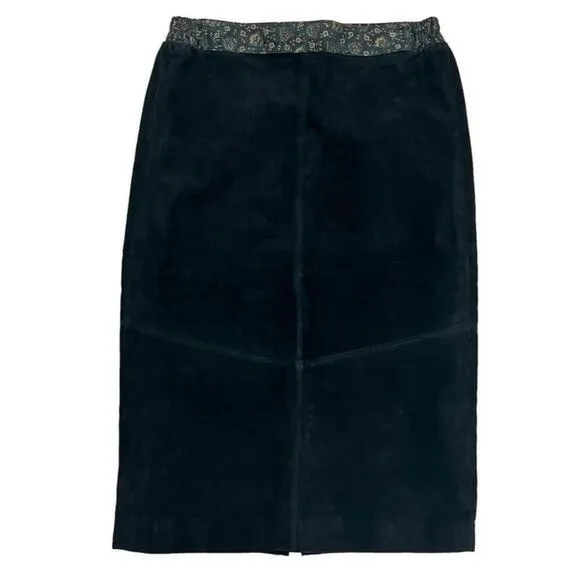 Atlantic Beach Leather Women's Black Long Pencil Western Boho Skirt Size M