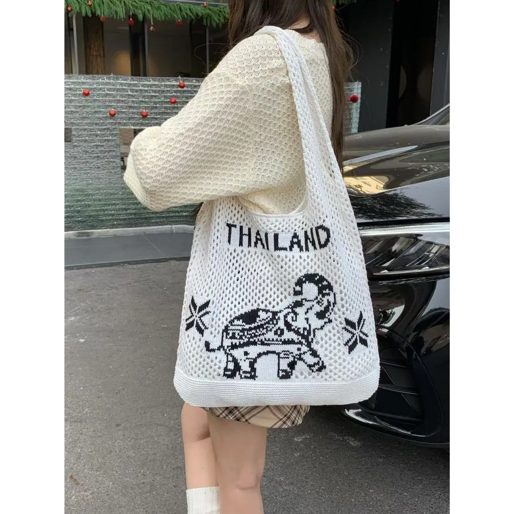 Bag Women Elephant Tote x – for 40cm Courteous 38cm Cotton Woven Handmade | Best-priced Strap Shoulder with Pattern 30cm Rope