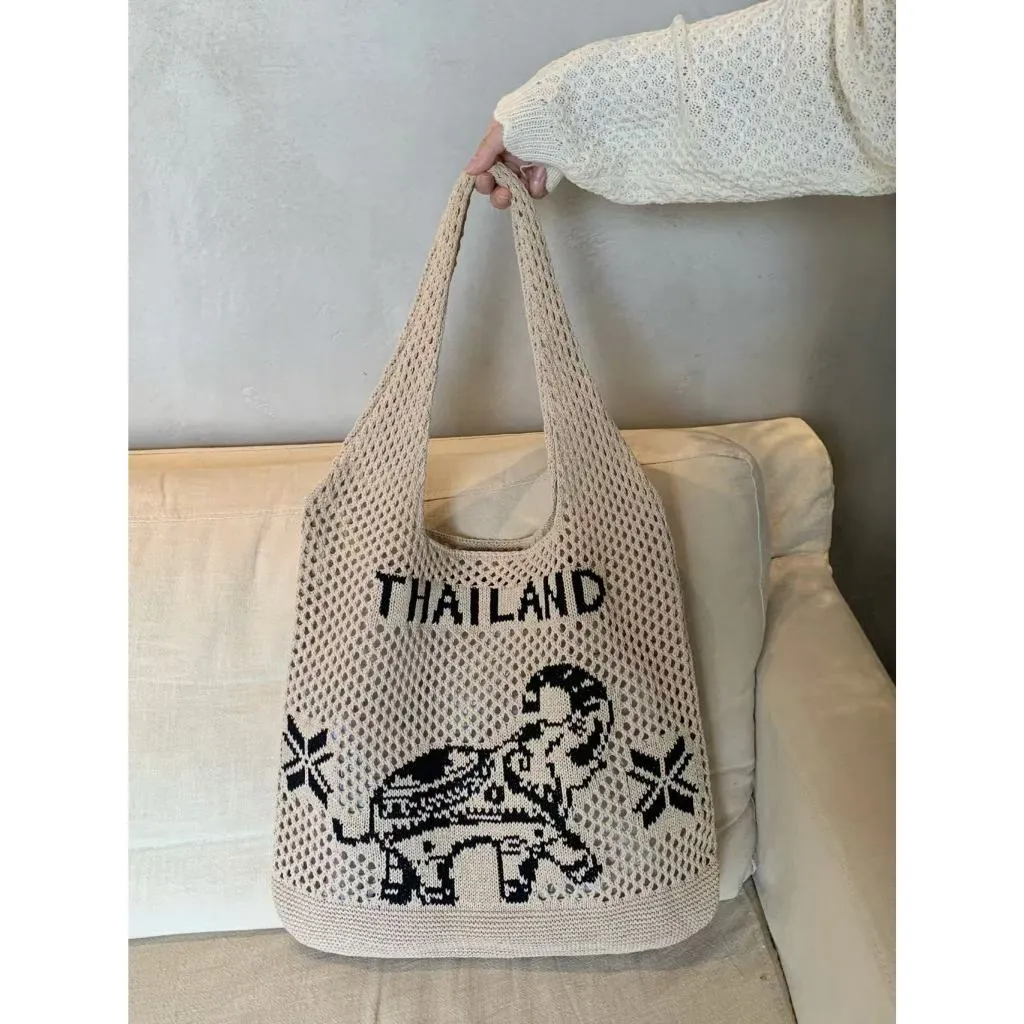Bag Women Elephant Tote x – for 40cm Courteous 38cm Cotton Woven Handmade | Best-priced Strap Shoulder with Pattern 30cm Rope
