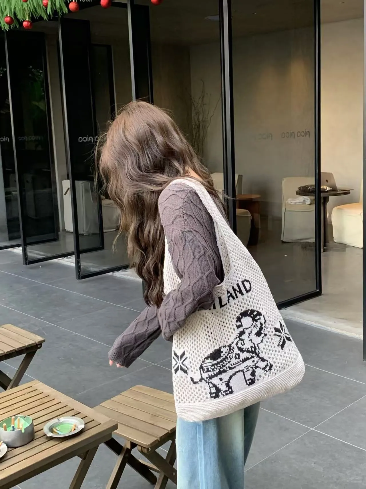 Bag Women Elephant Tote x – for 40cm Courteous 38cm Cotton Woven Handmade | Best-priced Strap Shoulder with Pattern 30cm Rope