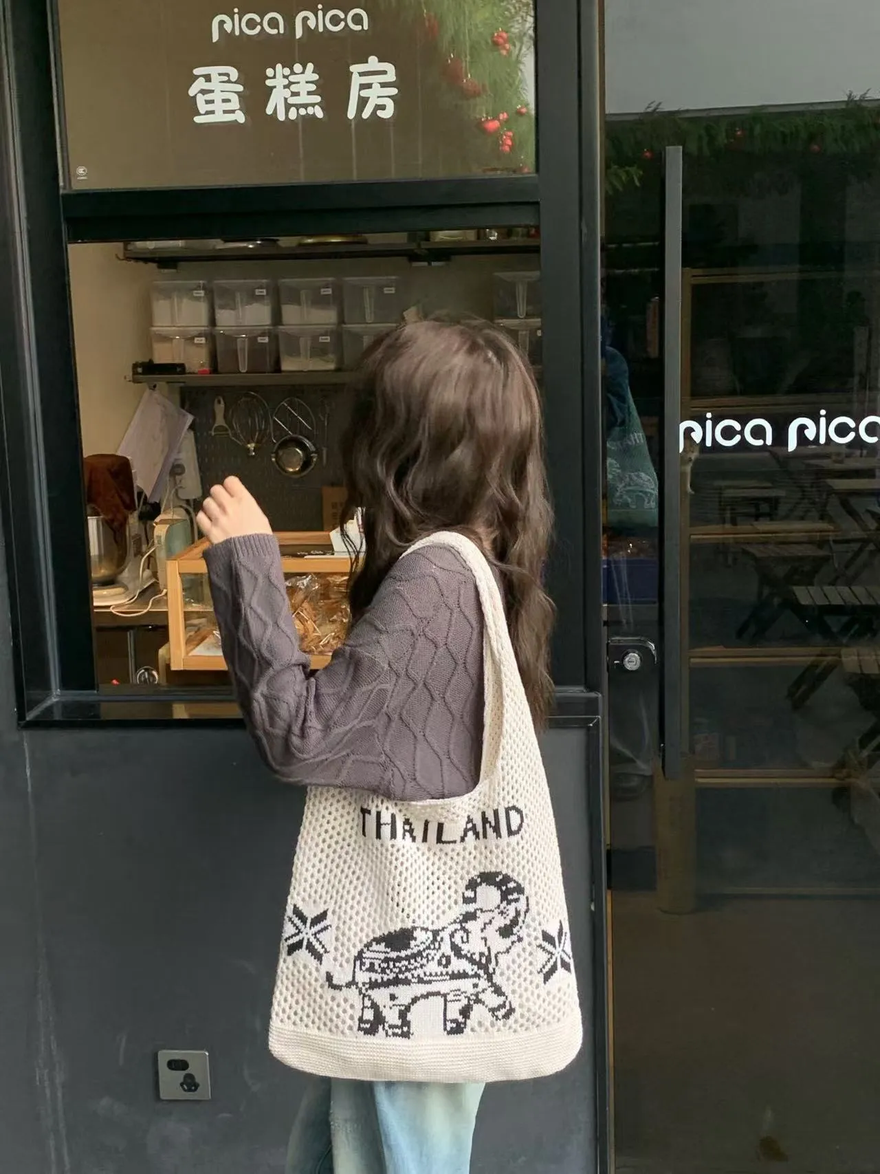 Bag Women Elephant Tote x – for 40cm Courteous 38cm Cotton Woven Handmade | Best-priced Strap Shoulder with Pattern 30cm Rope