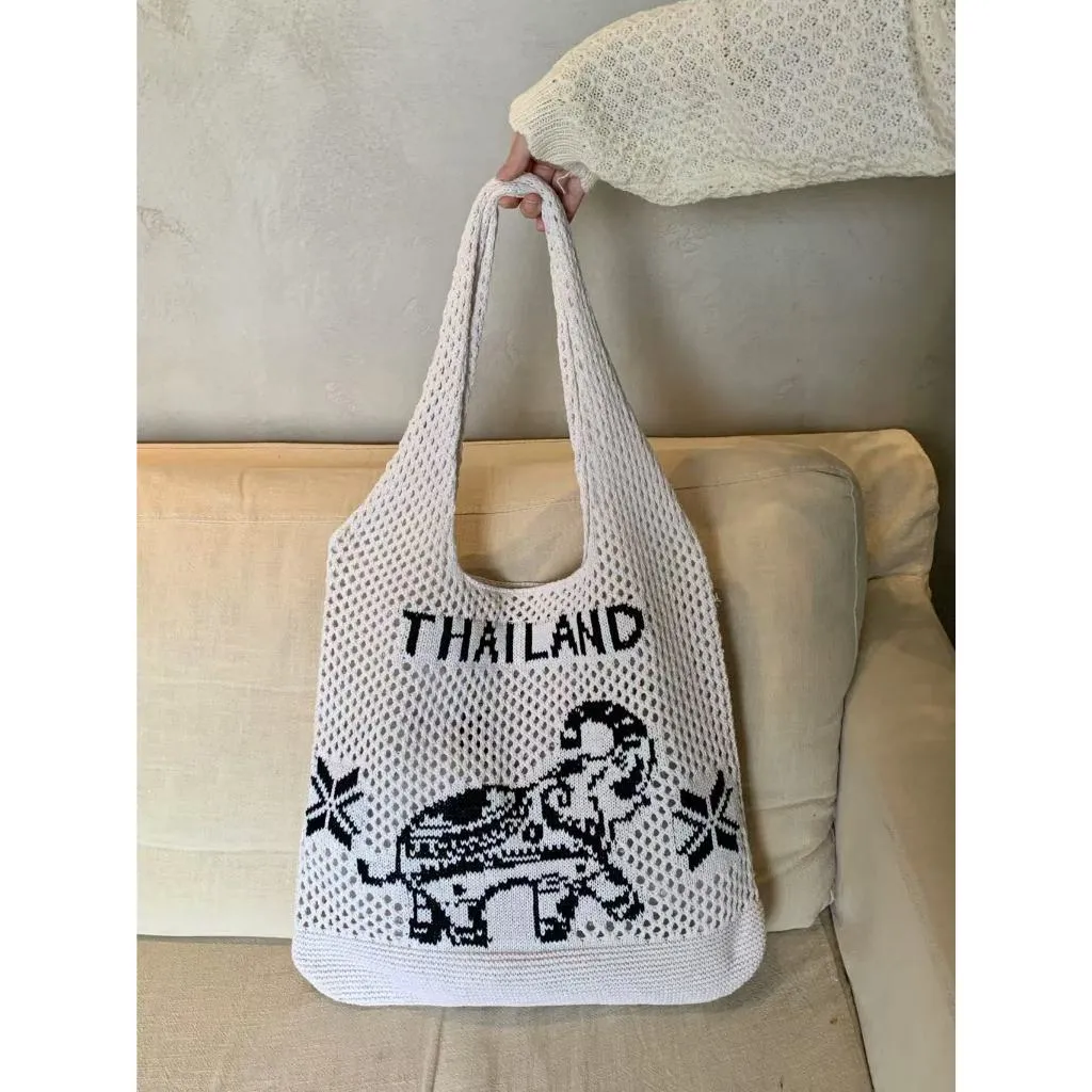 Bag Women Elephant Tote x – for 40cm Courteous 38cm Cotton Woven Handmade | Best-priced Strap Shoulder with Pattern 30cm Rope