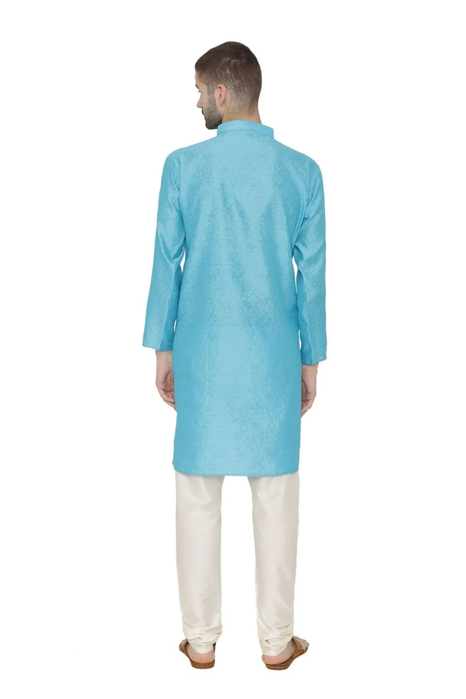 Banarasi Art Silk Blue Kurta Pajama
