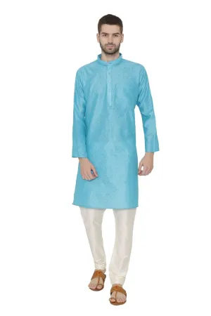 Banarasi Art Silk Blue Kurta Pajama