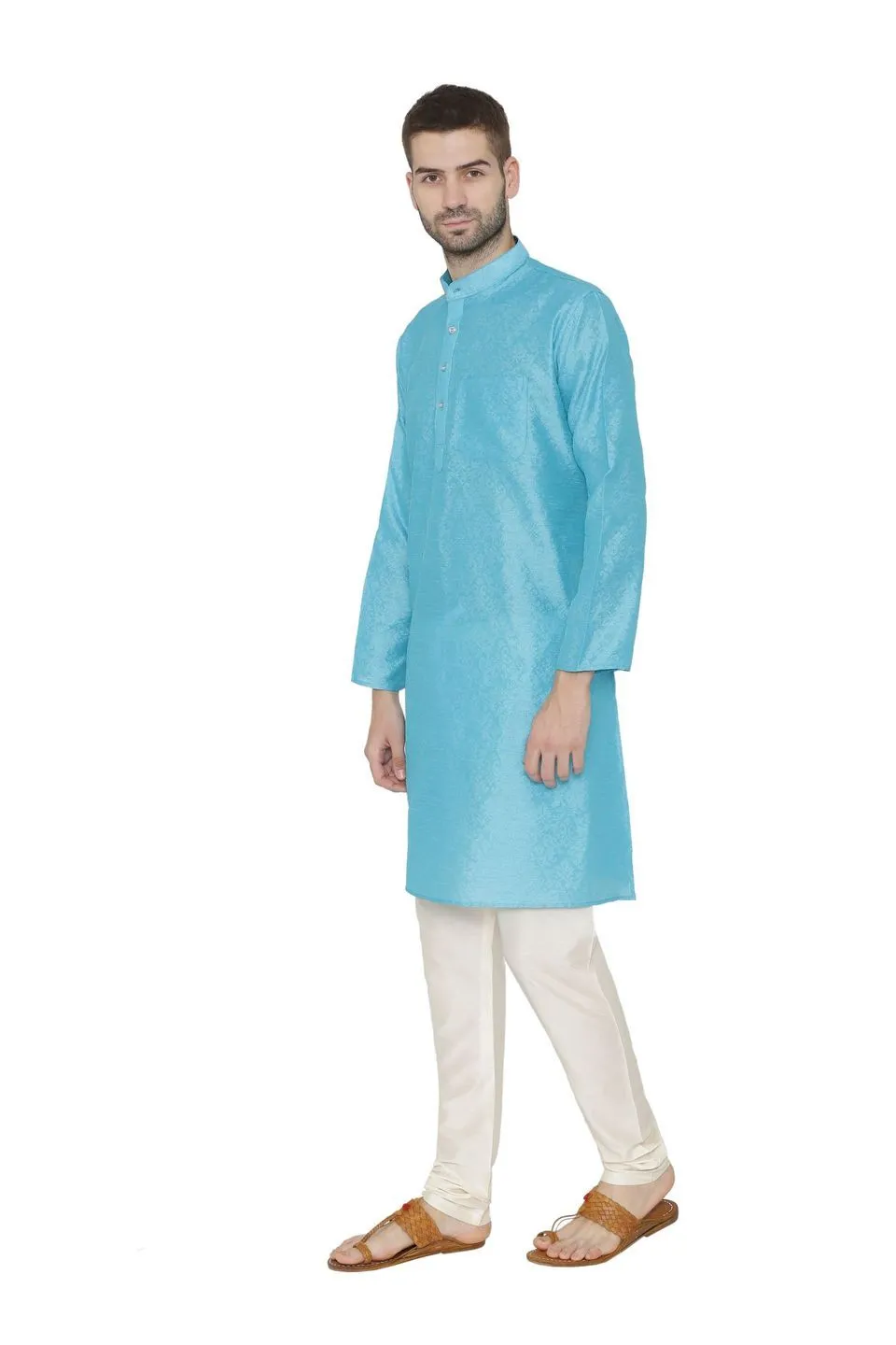 Banarasi Art Silk Blue Kurta Pajama