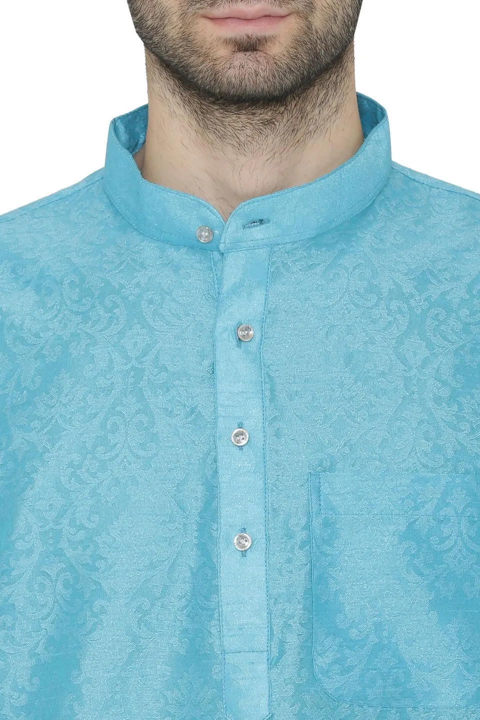 Banarasi Art Silk Blue Kurta Pajama