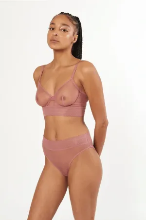Bare Underwired Longline Bra - Rose Dust