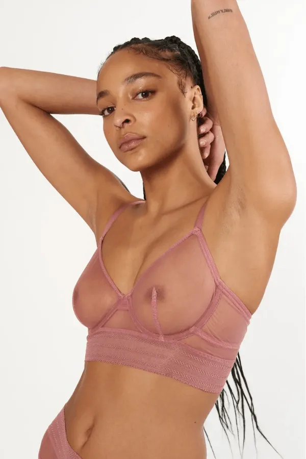 Bare Underwired Longline Bra - Rose Dust