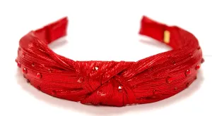 Bari Lynn Metallic Twist Knot Headband with Crystals