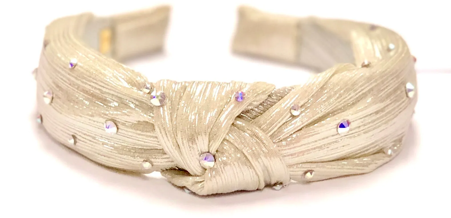 Bari Lynn Metallic Twist Knot Headband with Crystals
