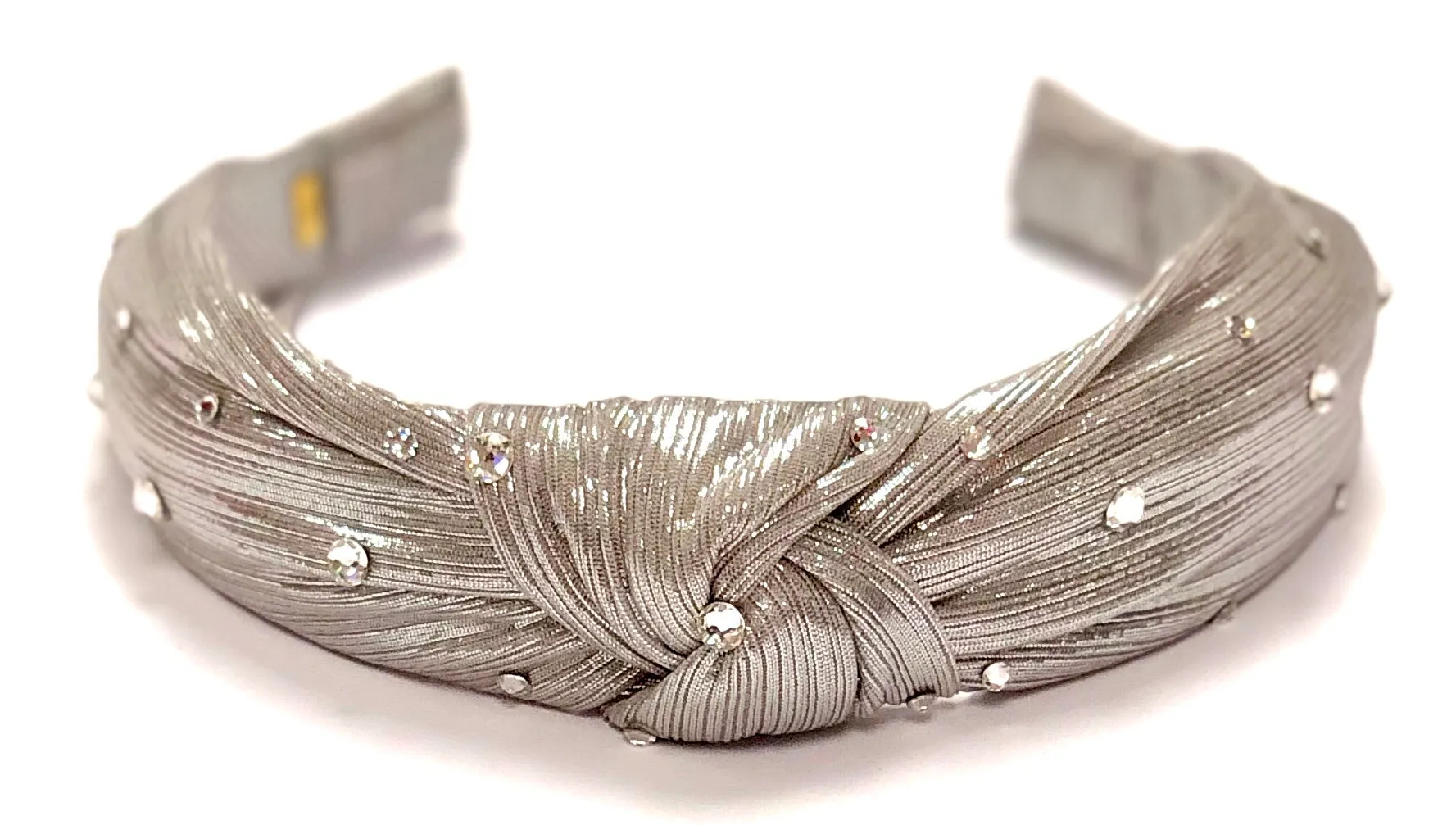 Bari Lynn Metallic Twist Knot Headband with Crystals
