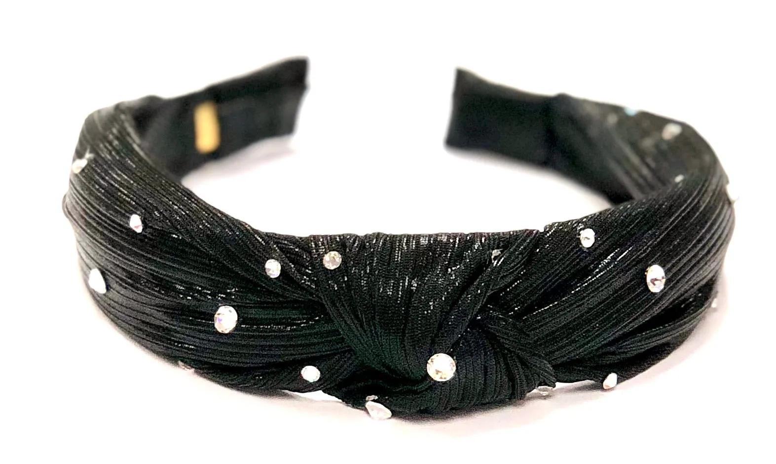 Bari Lynn Metallic Twist Knot Headband with Crystals