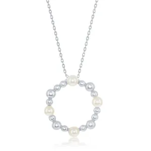 Beaded Circle Necklace with Pearls