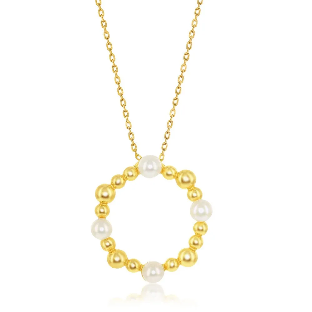 Beaded Circle Necklace with Pearls