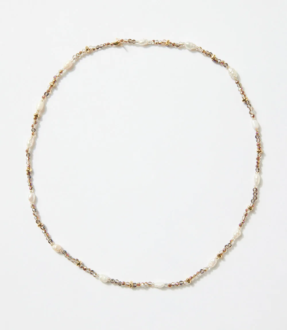 Beaded Gemstone And Pearl Stretch Bracelet