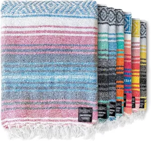 Benevolence LA Authentic Handwoven Mexican Blanket, Yoga Blanket - Perfect Outdoor Picnic Blanket, Beach Blanket, Camping Blanket, Equestrian Saddle Blanket, Serape Blanket 50x70 inches - 1 Blanket