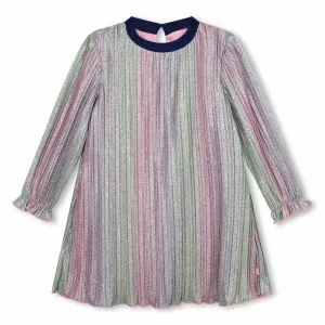Billie Blush - Pleated Metallic Fabric Dress - Multicolor