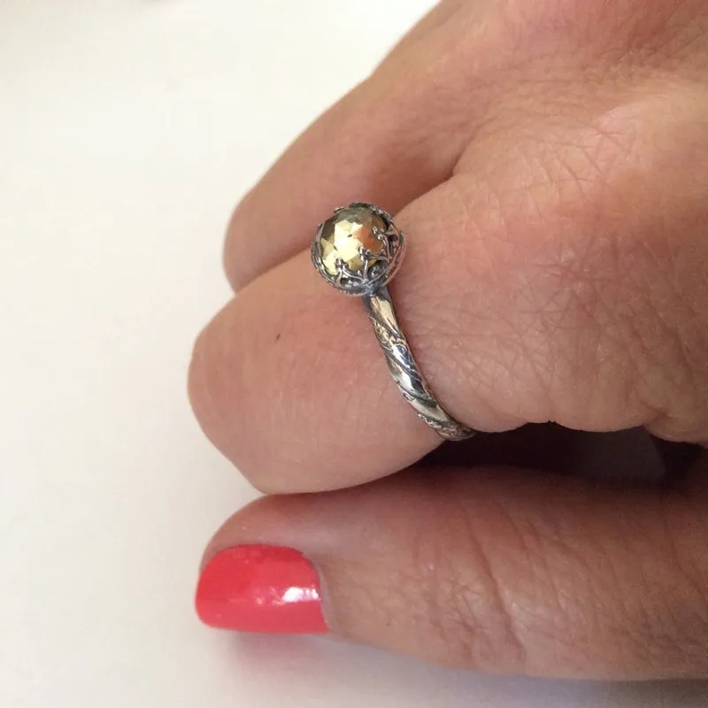 Birthstone Citrine Crown Ring - Simple Dream.
