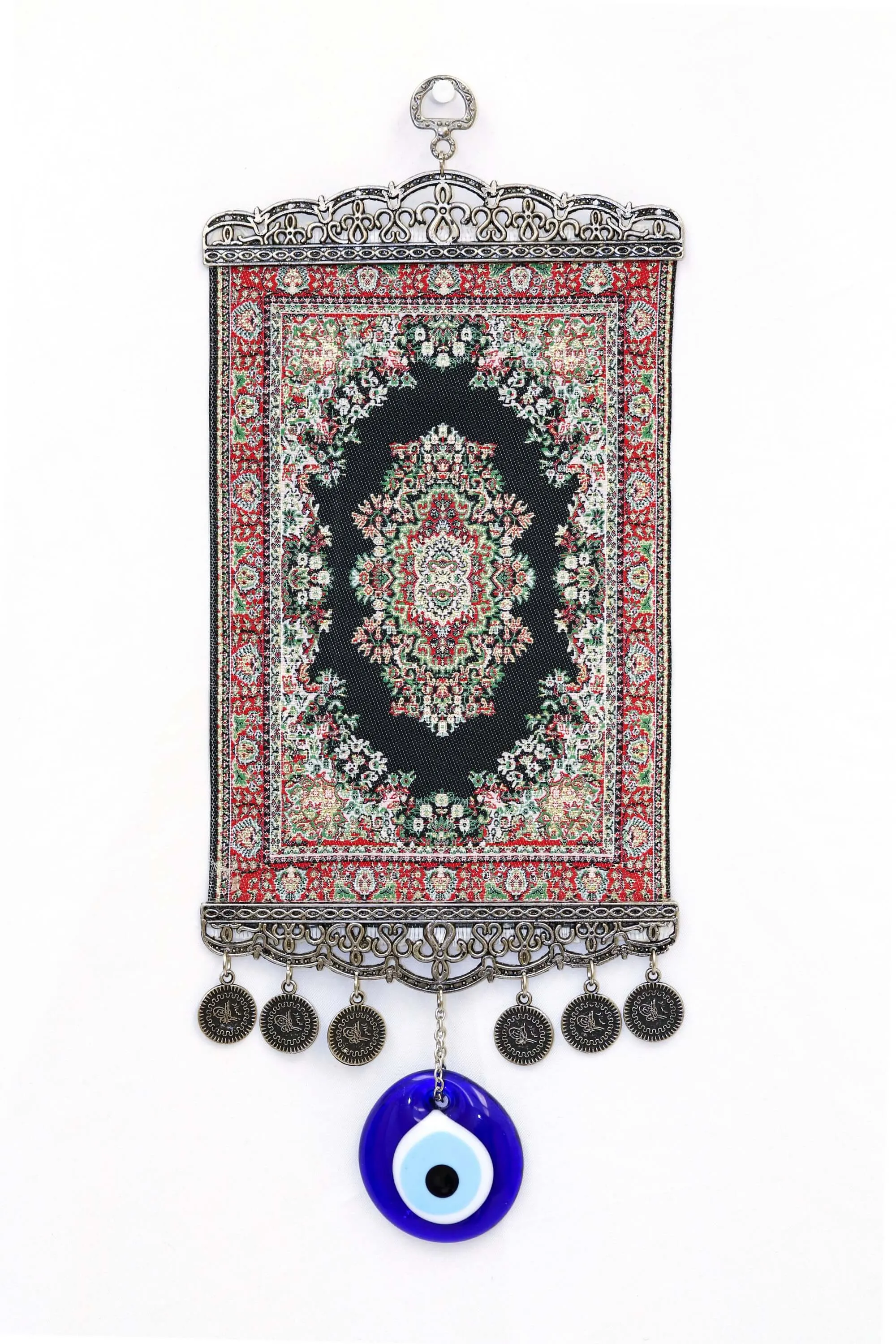 Black & Silver Turkish Evil Eye Wall Rug