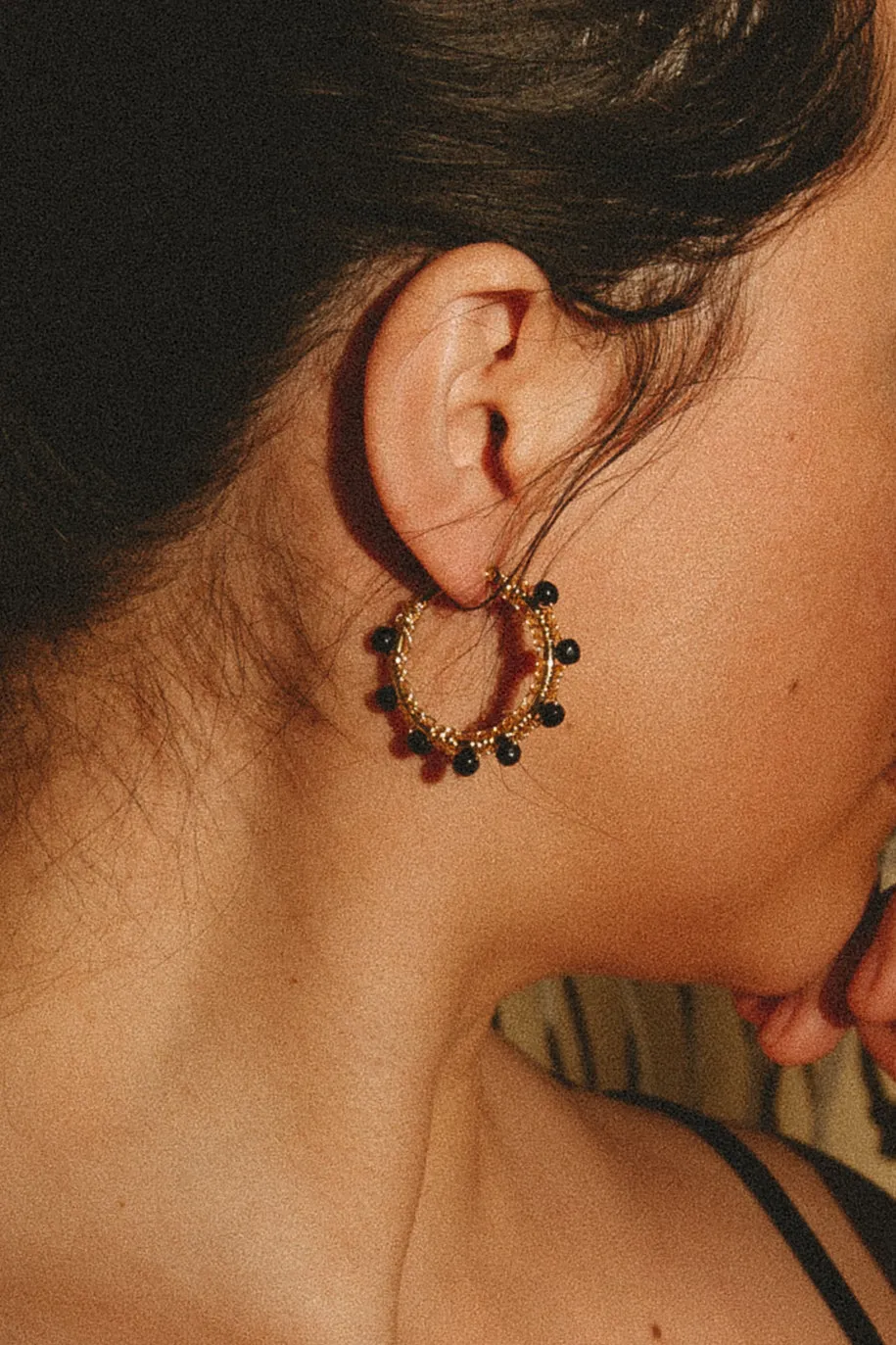 Black Hoop Earrings
