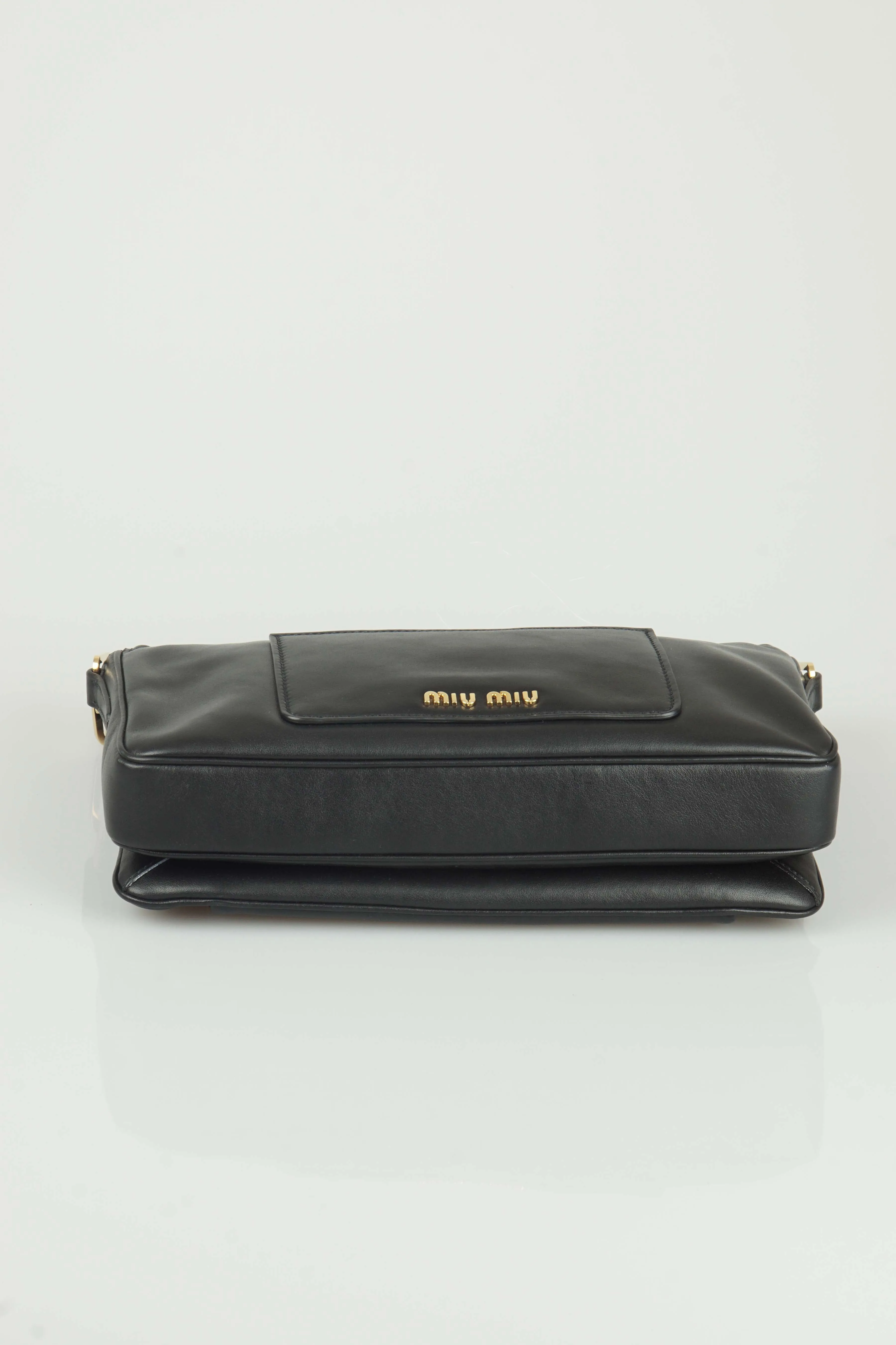 Black leather shoulder bag