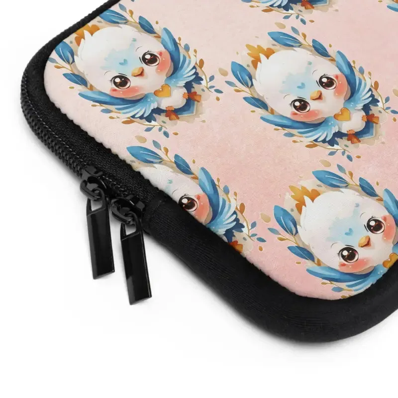 Black Polyester Laptop Sleeve Dual Zipper Enclosures
