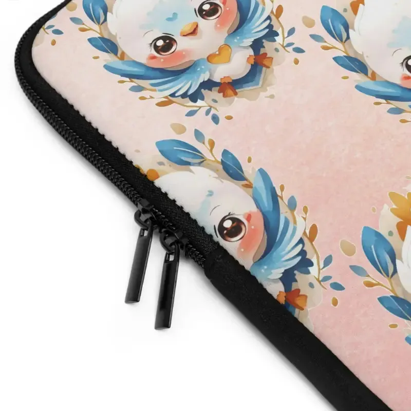 Black Polyester Laptop Sleeve Dual Zipper Enclosures