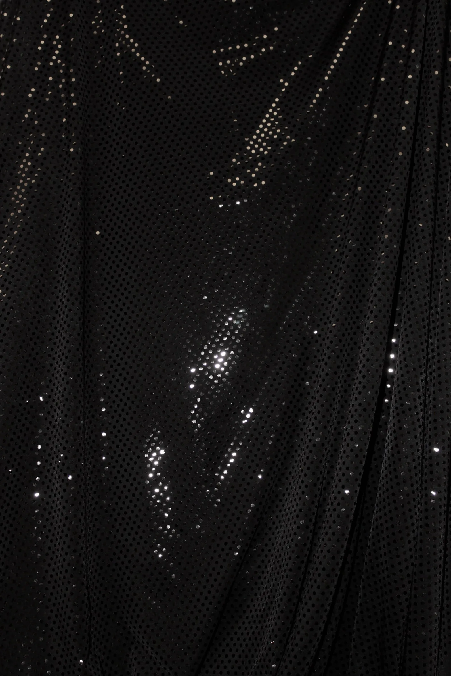 Black Slinky with Metallic Dots Fabric Sample