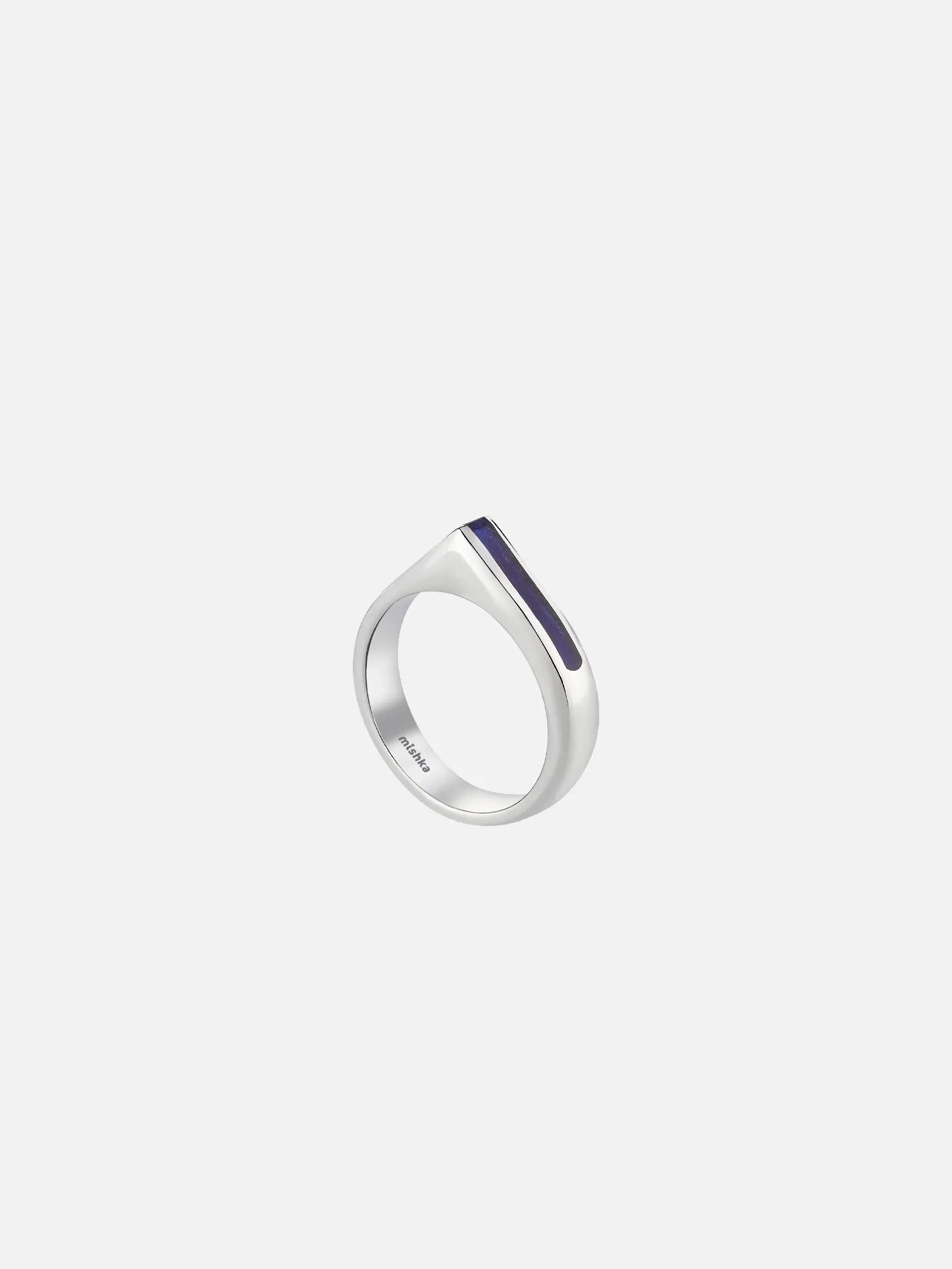 Blue Edge Ring  - Silver