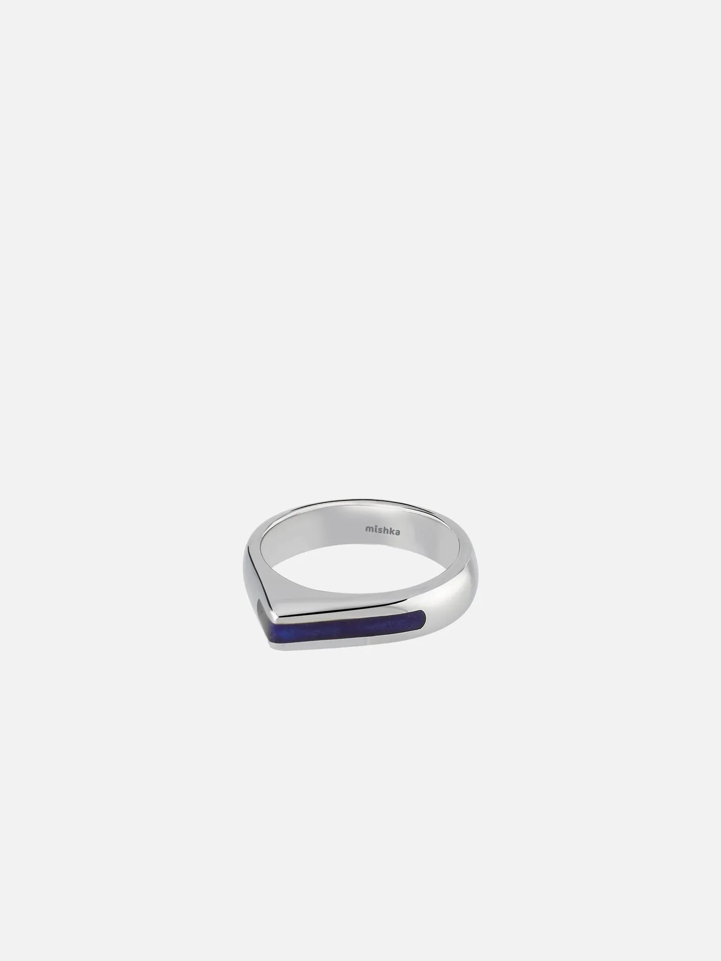 Blue Edge Ring  - Silver