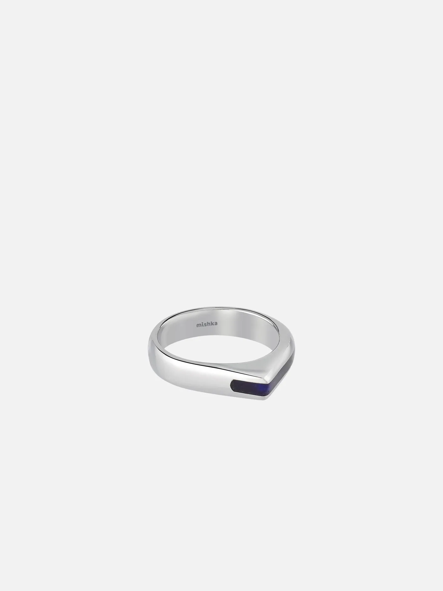 Blue Edge Ring  - Silver