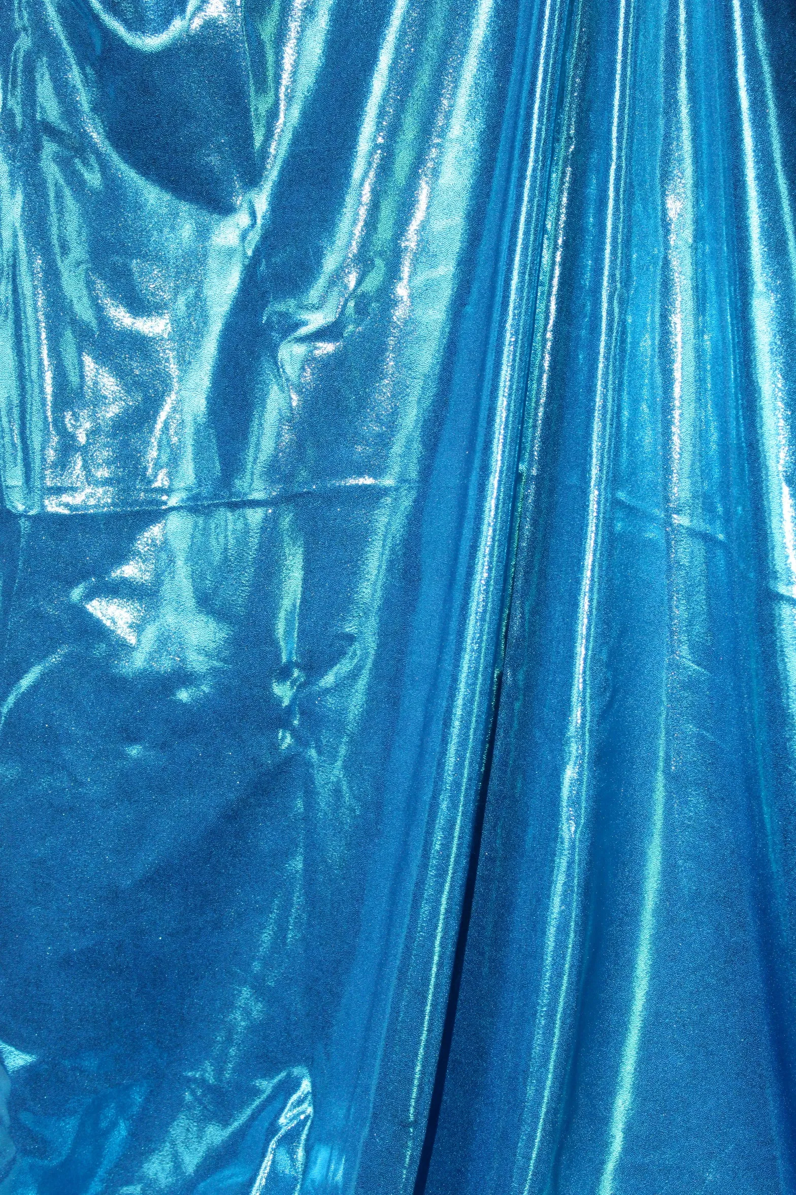 Blue Metallic Spandex Fabric Sample