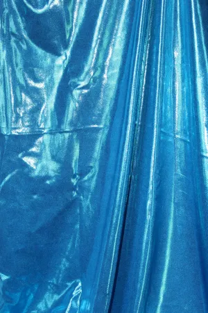 Blue Metallic Spandex Fabric Sample