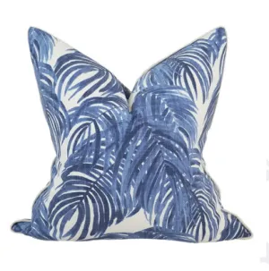 Blue Palm Pillow