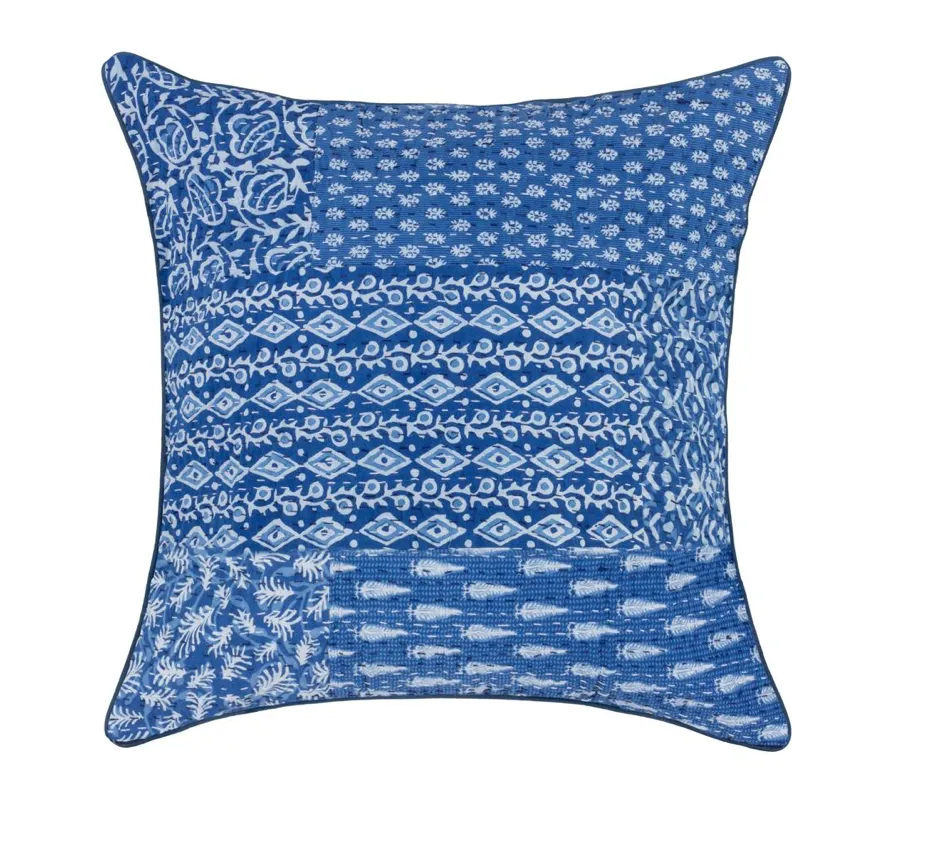 Blue Patchwork Pillow