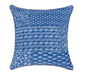 Blue Patchwork Pillow
