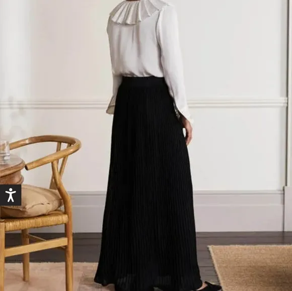 Boden Knitted Party Skirt in Black Metallic