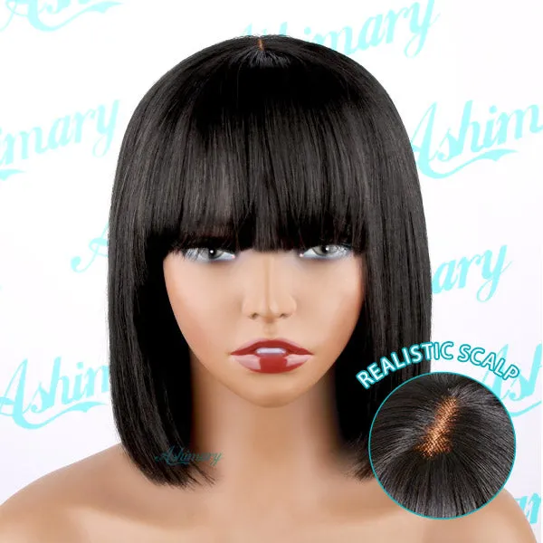 BOGO Ashimary Bangs Bob Wig With Minimalist Undetectable Lace