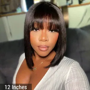 BOGO Ashimary Bangs Bob Wig With Minimalist Undetectable Lace