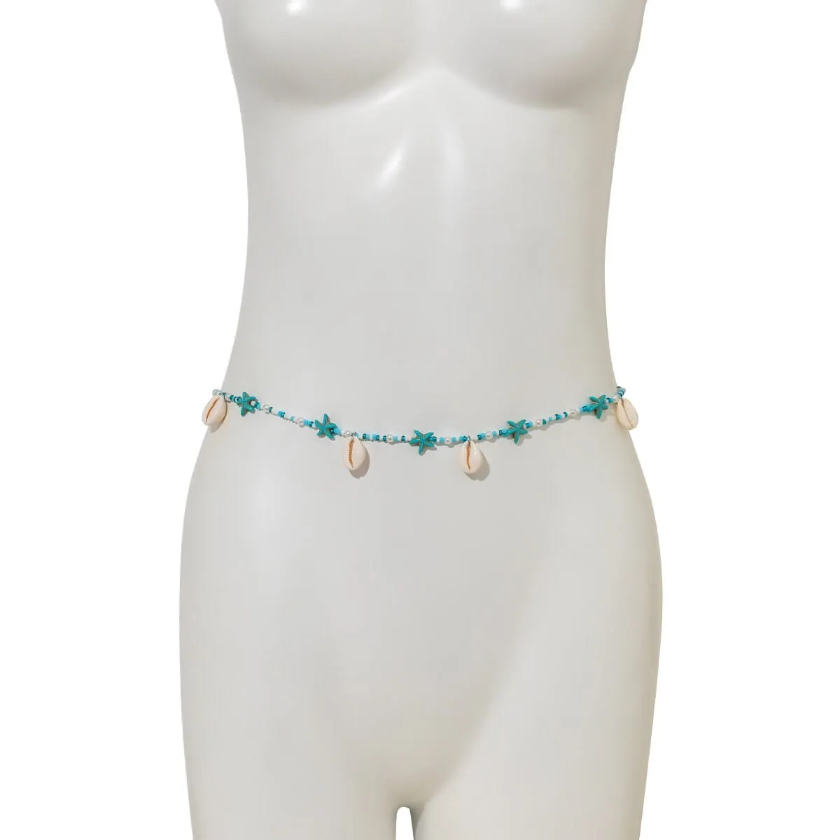 Bohemian Cowry Shell Tassel Starfish Seed Bead Waist Chain